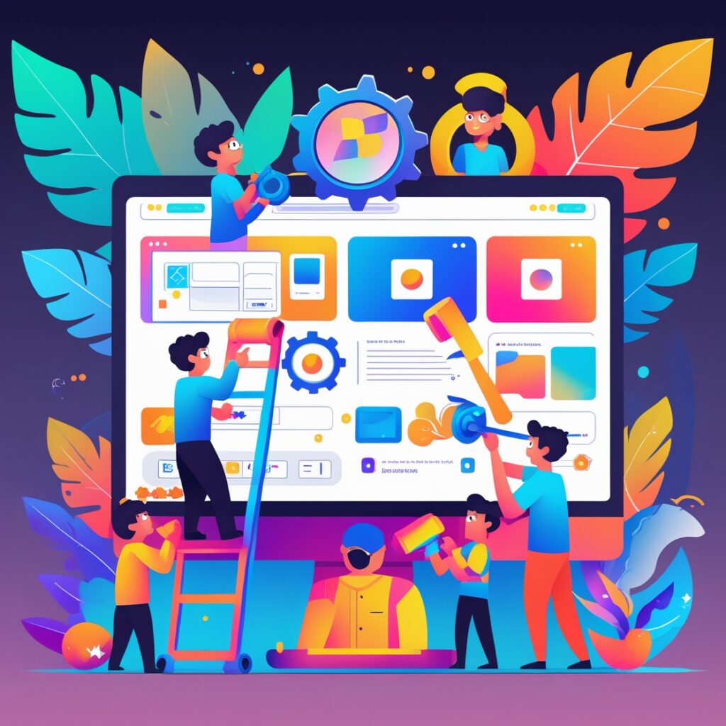 a group of people working on a computer